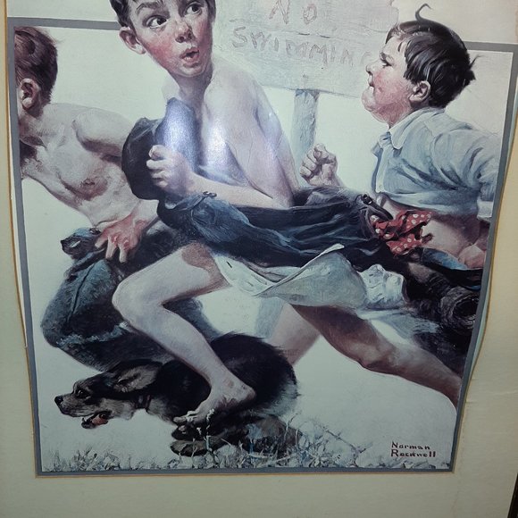 Norman Rockwell Signed Artwork "No Swimming" 1921 - Picture 3 of 7
